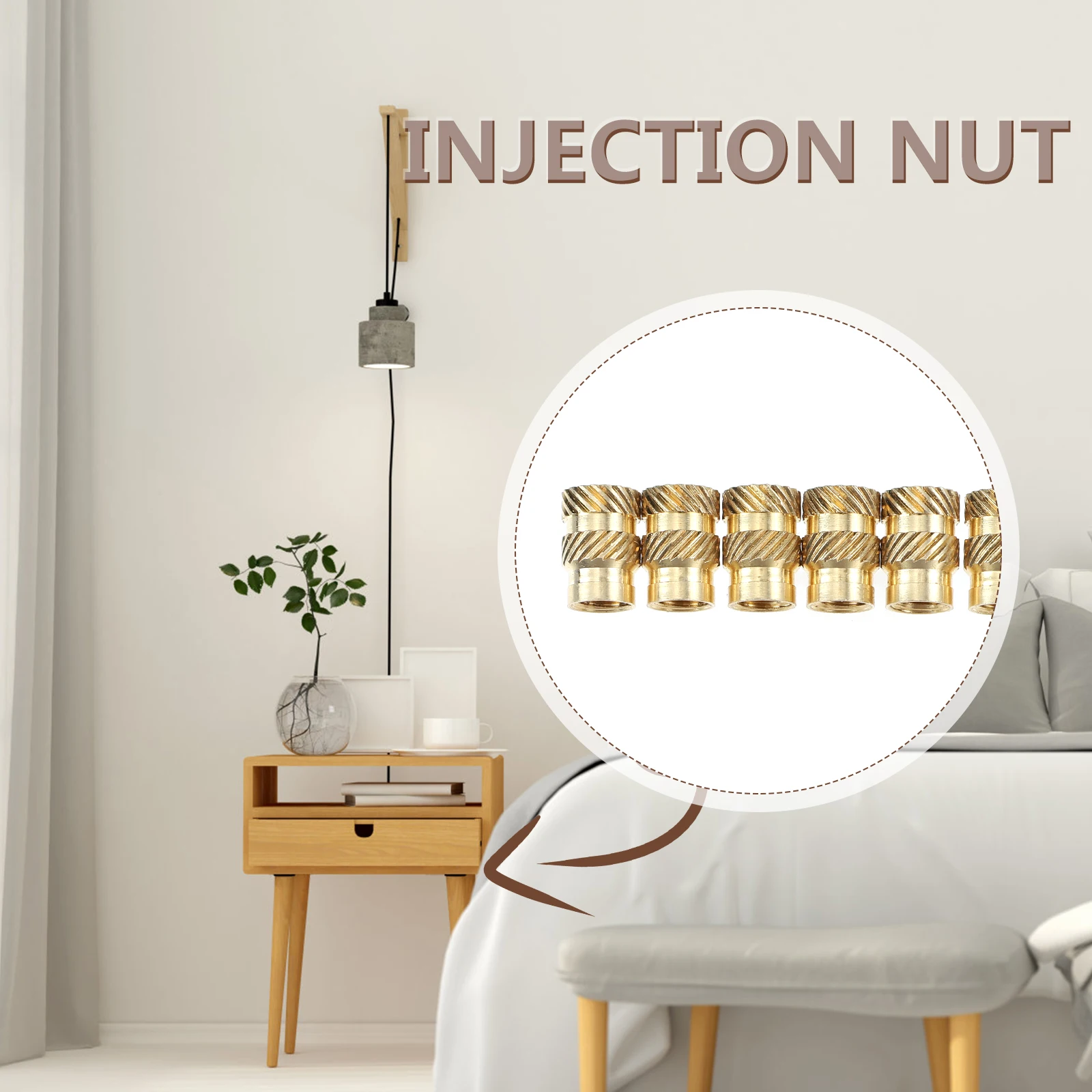 

20pcs Copper Insert Threaded Nut For Wood Furniture Threaded Connector Furniture Accessory Screw Hardware Fastener Nut