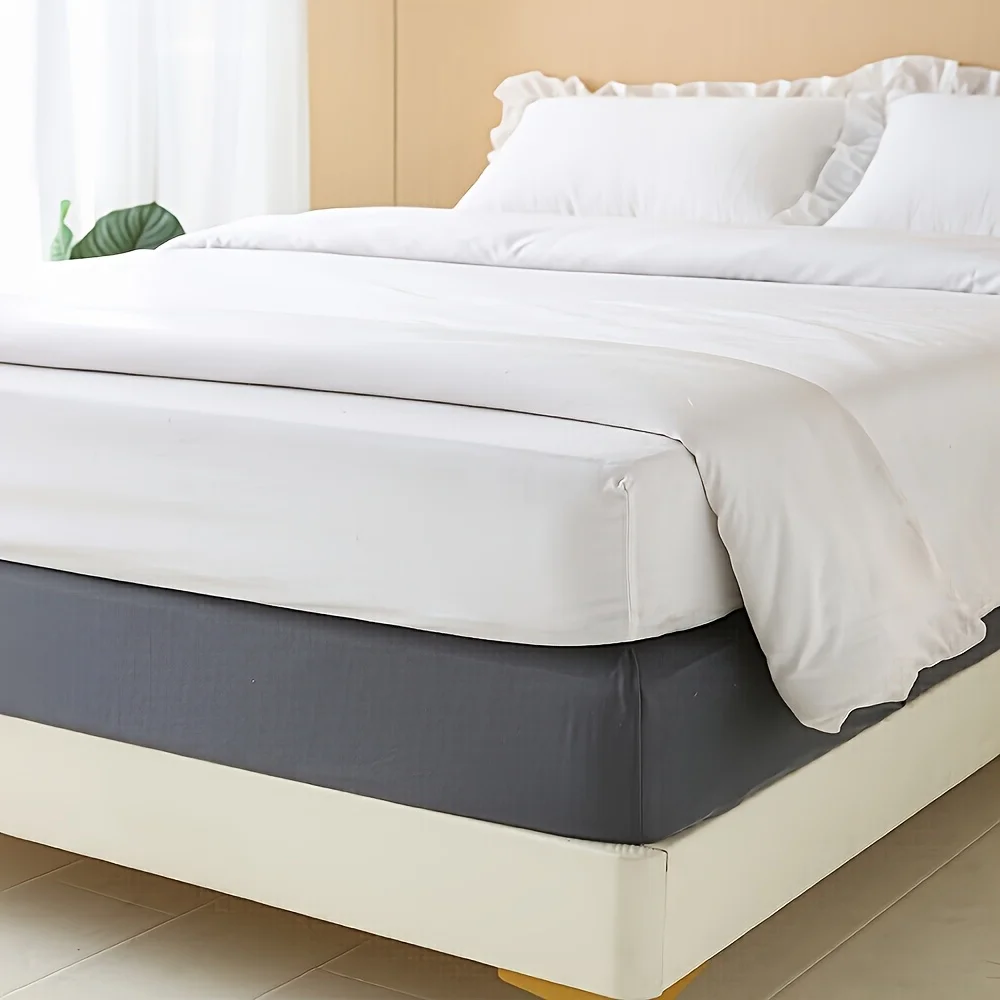 تنورة سرير قابلة للتمدد بتصميم غير قابل للانزلاق، بديلة لغطاء السرير فائقة النعومة، قابلة للغسل في الغسالة لغرفة النوم وغرفة المعيشة