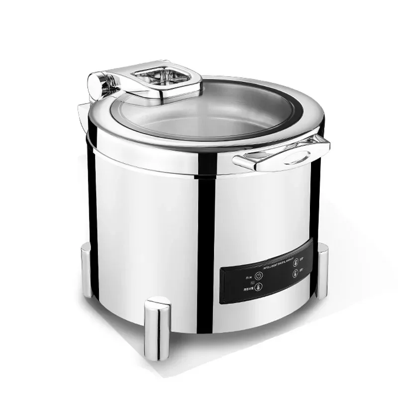 Commercial equipment 11 L hydraulic soup warmer chafing dish 304 stainless steel electric food warmer set hot pot