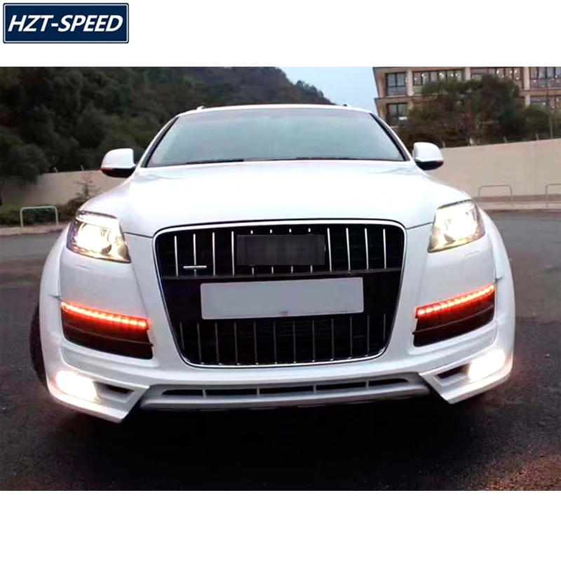 Unpainted FRP Car Body Kit Front Bumper Lip Rear Diffuser Side Skirts With Tips For Audi Q7 Refitting 2006-2009