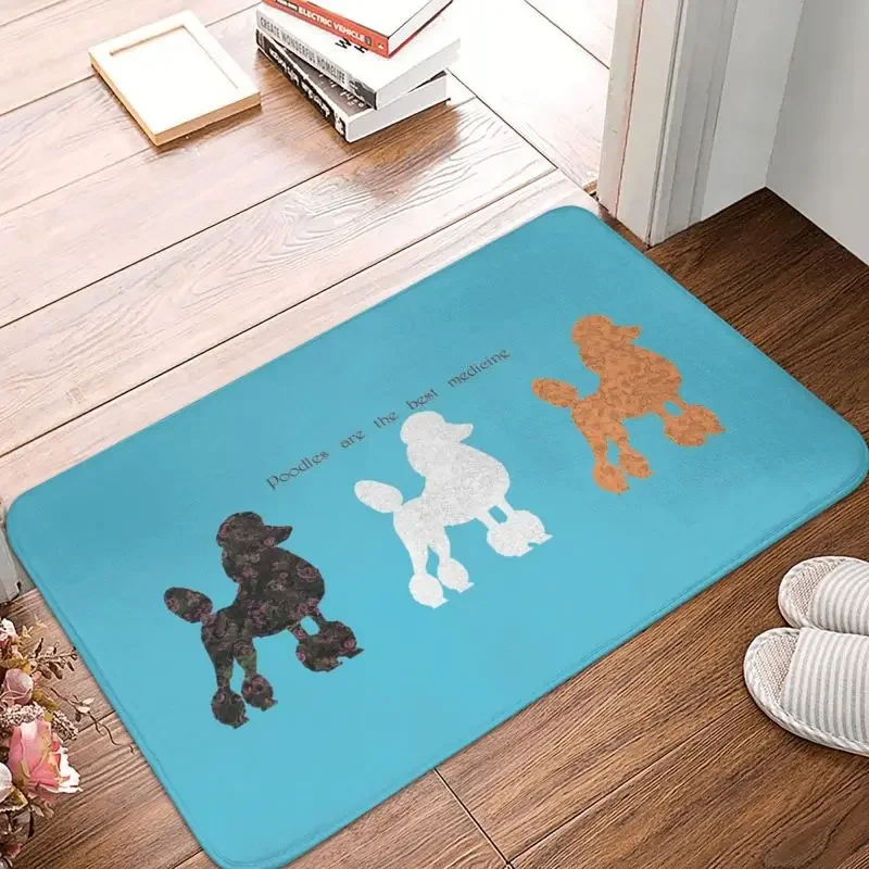 Custom Poodle Dog Lover Doormat Non-Slip Entrance Bathroom Kitchen Floor Door Mats Cartoon Pudel Toilet Rug Carpet Footpad