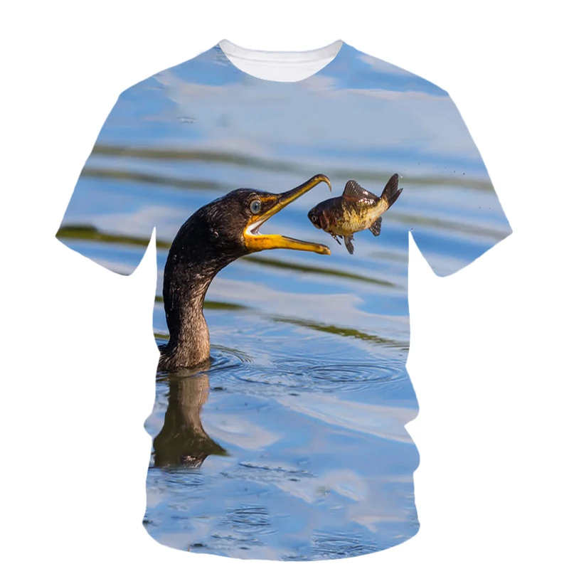 Osprey Egret-camisetas divertidas con estampado 3D de animales para hombre y mujer, camiseta de manga corta de gran tamaño, camisetas Harajuku Y2k, ropa para hombre