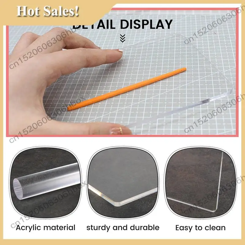 -HOPE 2 Pcs Solid Acrylic Roller Rolling Pin Sculpey Polymer Clay Art Craft Accessories