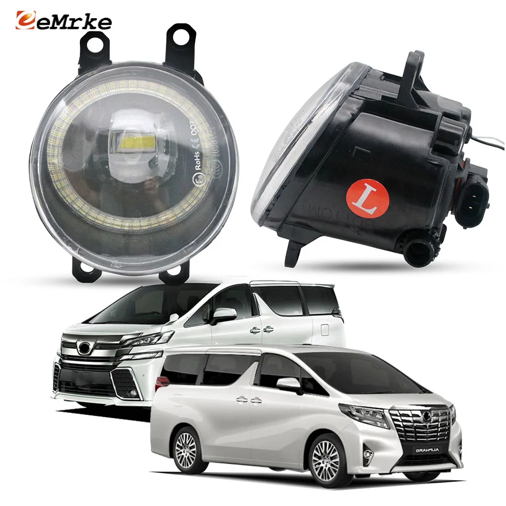 

LED Fog Light Driving Lamp for Toyota Alphard Vellfire H30 2015 2016 2017 2018 Car PTF with Angel Eye DRL + Lens Left & Right