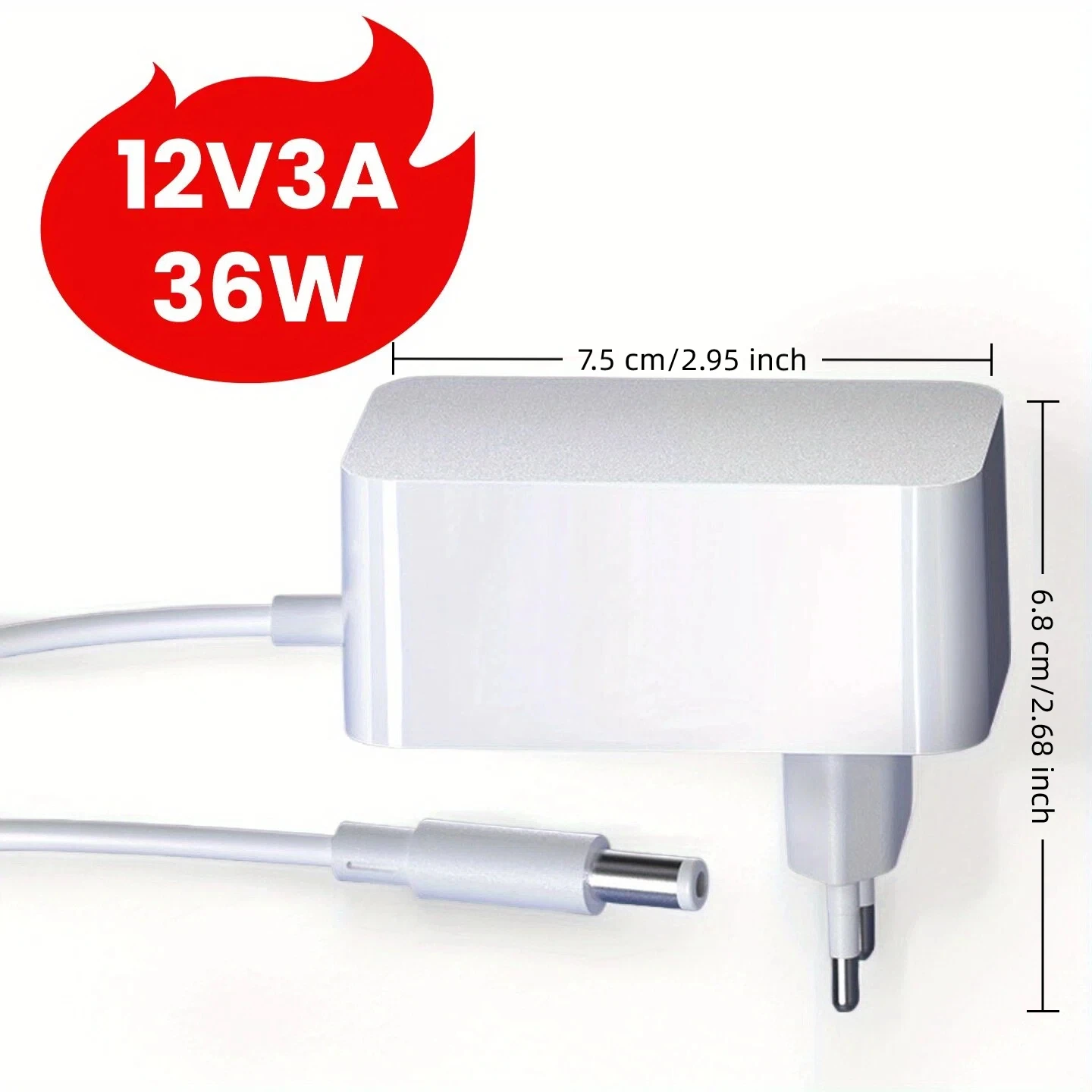 European standard plug 36W 12V3A 5.5MM*2.5MM adapter, power adapter