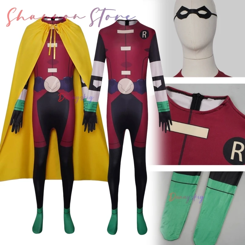 

Superhero 3D Printed Bodysuit Teen Boys Titans Cosplay Costume Titans Spandex Outfits Cosplay Halloween Costume For Adult