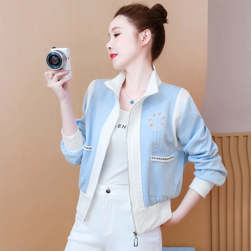 الخريف معطف قصير المرأة 2025 جديد الكورية عادية كل مباراة سترة أنيقة تحمل شعار لعبة البيسبول أعلى النمط الأجنبي زي بيسبول #1