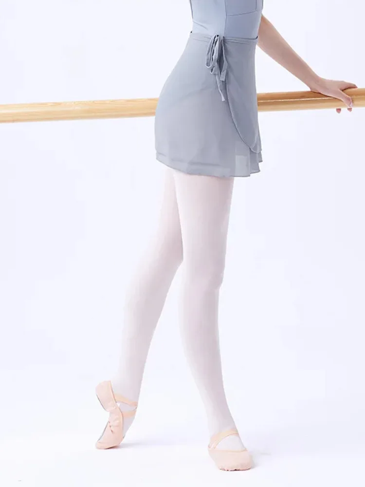 Solid Color Chiffon High Waist Tie Waist Skirt for Ballet Dance, Stage Performance, Modern Practice Flowing Lightweight Design