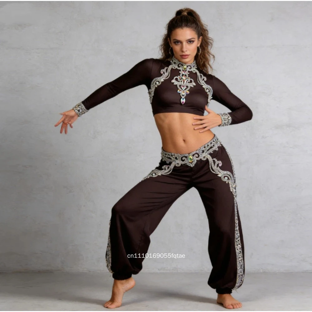 Belly Dance Necklace Performance Handmade Accessories Oriental Dancing Female High-End Profession Competition Diamond Chain
