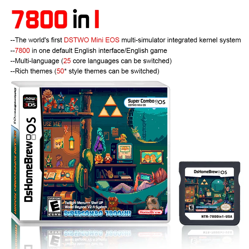 New DS 7800 in 1 Game Collection R4 3DS Flash Card NDS SDHC Adapter Memory Burning Card RTS DS Video Game Card