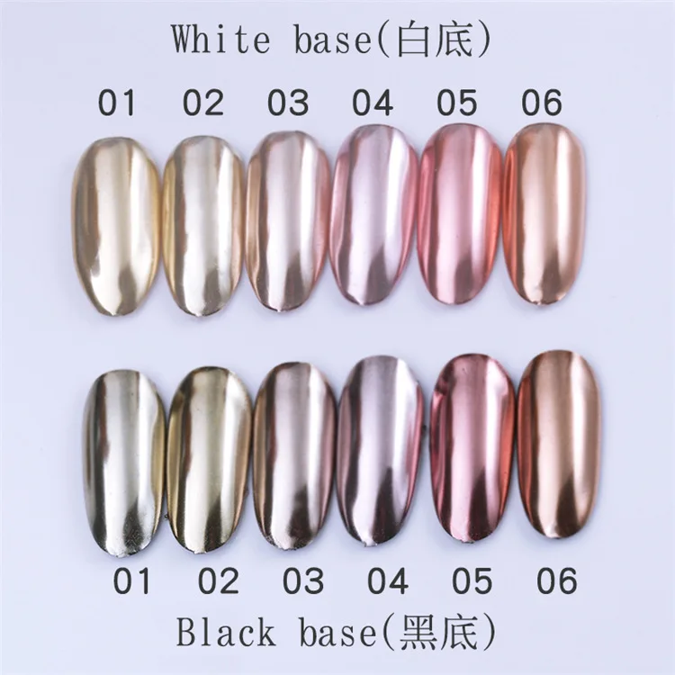 네일파츠 Metallic Effect Nail Mirror Glitter Powder Mirror Effect Shimmer Chrome DIY Reflective Gel Polish Manicure Decors