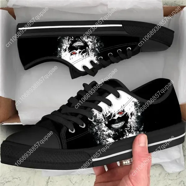 S Japan Tokyo Ghoul Pattern Anime Classic Low Style Men Casual Sneakers Canvas Fashion Breathable Men's Shoes Lace-up