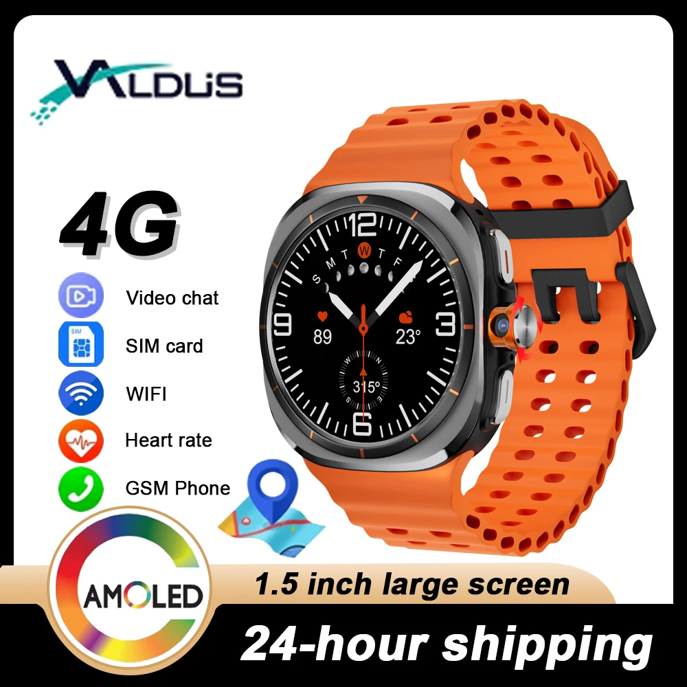 2024 New BW watch ultra 4G Smartwatch 32GB Memory 200W Pull-out Rotating Camera WIFI SIM Card GPS Positioning AMOLED Smartwatch