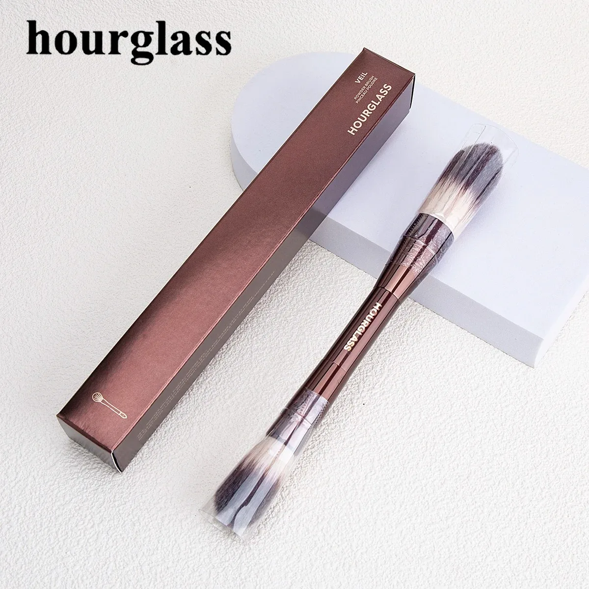 Hourglass Double-ended Makeup Brush Powder Blusher Brush Soft Wool Fiber Strong Grasping Powder Hourglass Brushes Makeup Tools