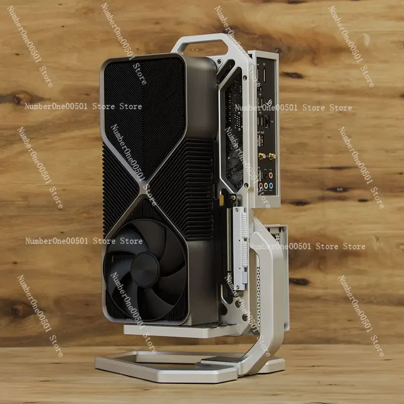 FlexAI Open Frame ITX Aluminum Computer Case SFX Adjustable Angle Desktop Gaming Mini Chassis