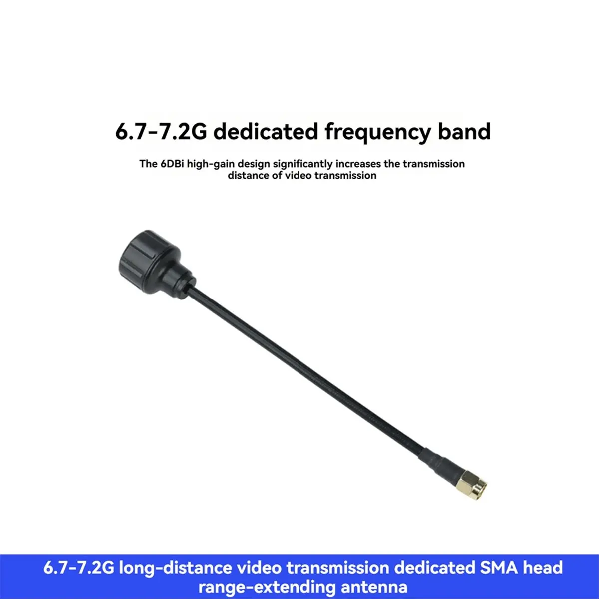 6.7-7.2G Range-Extending Antenna 6DBi High-Gain FPV Video Transmission Antenna SMA for Long-Distance Transmission A