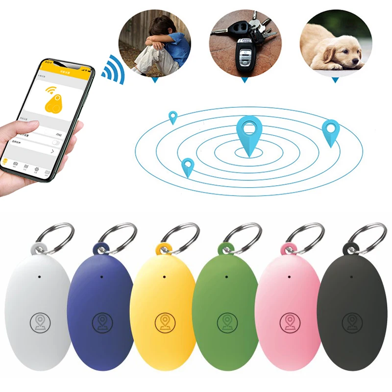 Mini Fashion Smart Dog Cat Pet Bluetooth 5.0 GPS Tracker Anti Lost Alarm Tag Wireless Child Bag Wallet Finder Rugby Type Locator