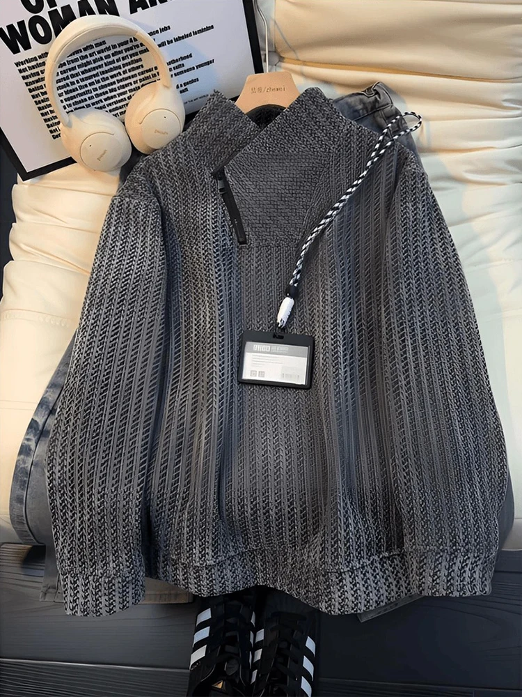 

Мужская толстовка с воротником-стойкой Heavyweight, весна-осень, Cleanfit Design, с длинным рукавом, базовая футболка-поддевка