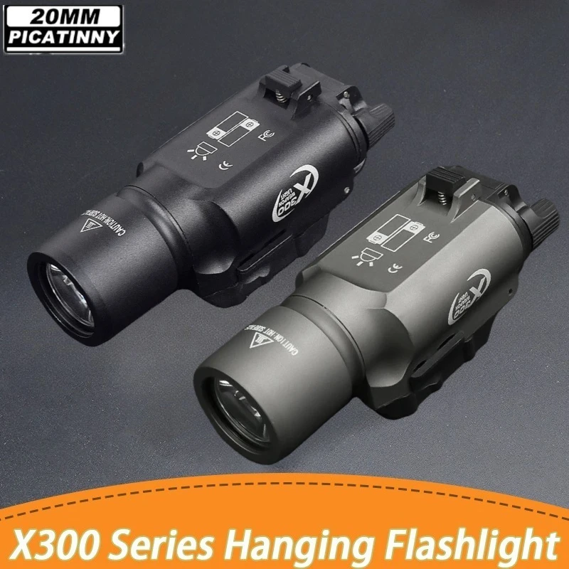 Tactical Flashlight X300 X300U Pistol Scout Gun Light Picatinny Rail Outdoor Field Lighting Hunting Weapon Fit 20MM Rail