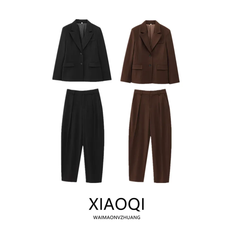 Spring 2025 Women's Fashion Suit Set Commute Short Skirt Style Jacket Long Pants New Arrival Elegant Business Casual Wear