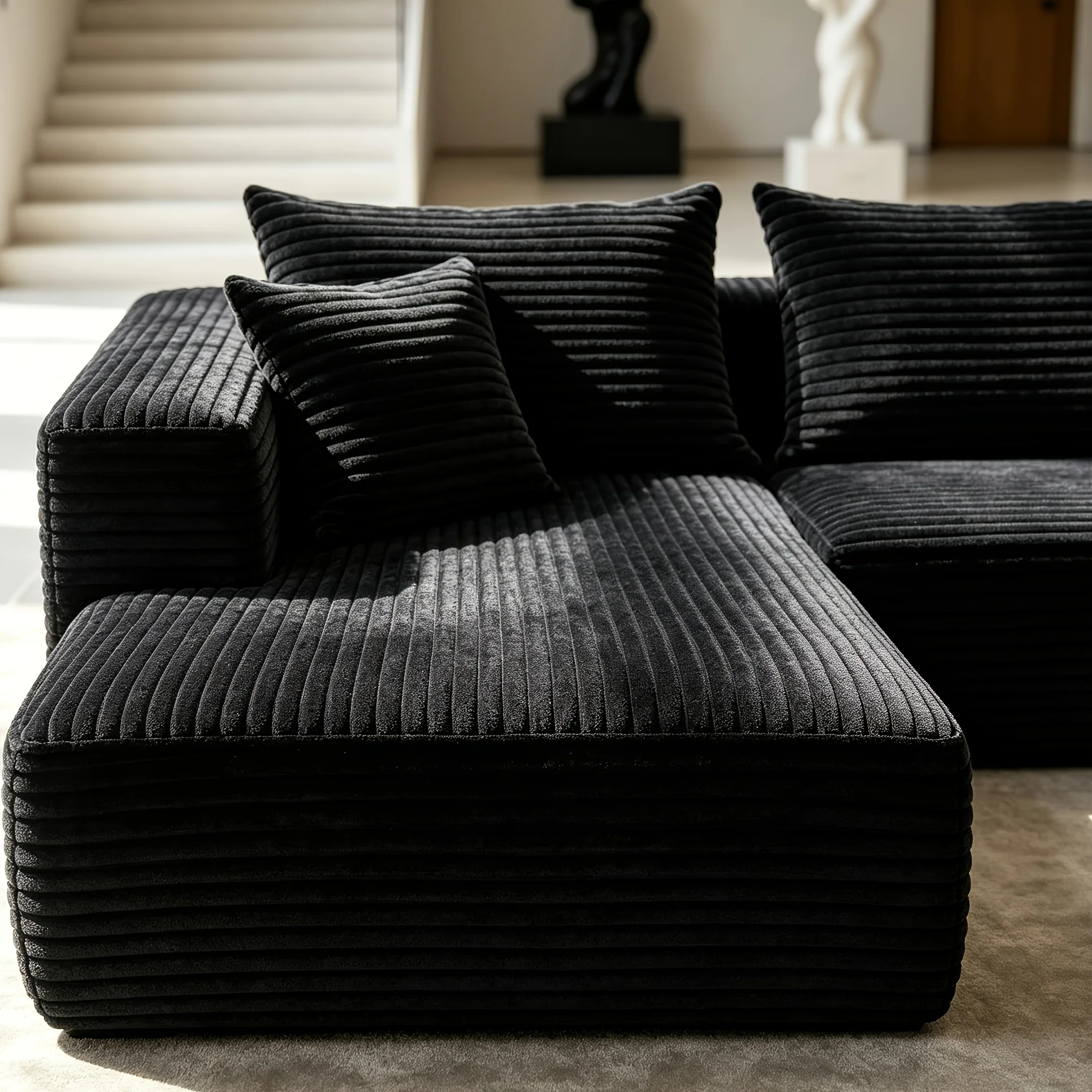 133-Inch Oversized U-Shaped Modular Sofa | Corduroy Cloud L-Shaped Corner Sofa, Extra Deep Seat, Freely Spliced And Matched, Suitable For Living Rooms And Large Flat Apartments