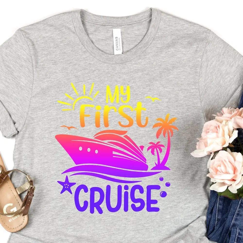 2024 My First Cruise T Shirt Custom Family Matching Vacation Sweat Trip Summer Vacay Vibes