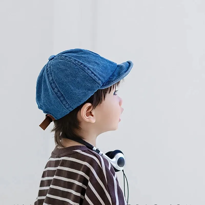 Denim Baby Baseball Caps Korean Style Soft Brim Boy Girl Peaked Cap Vintage SummerToddler Kids Sunscreen Hat