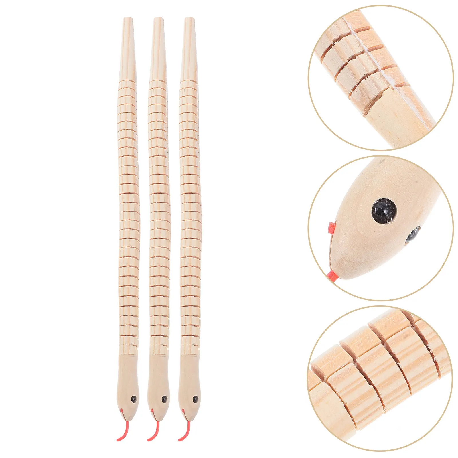 

Набор из 3 деревянных змей для творчества: гибкие, неокрашенные змейки для рисования, окрашивания, вечеринок, семейного досуга, Хэллоуина, декора стола