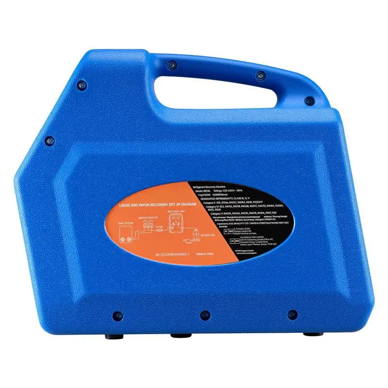 Machine de récupération de réfrigérant portable, compresseur bicylindre 1HP pour réfrigérants A1 et A2L, station de récupération de climatisation