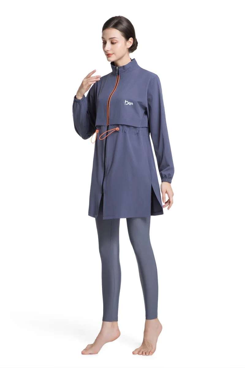 Full Coverage Muslim Women Burkini 3 Piece Set Long Sleeve Top Long Pants Hat Modest Conservative Summer Beach Swimsuit