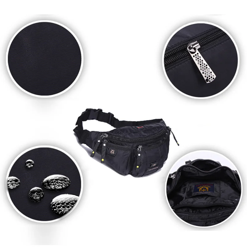 Imagem -06 - Oxford Fanny Pack Impermeável para Homens Bolso Múltiplo Corpo Transversal Cintura Bolsa de Peito Militar Cintura de Alta Qualidade Quadril Cinto