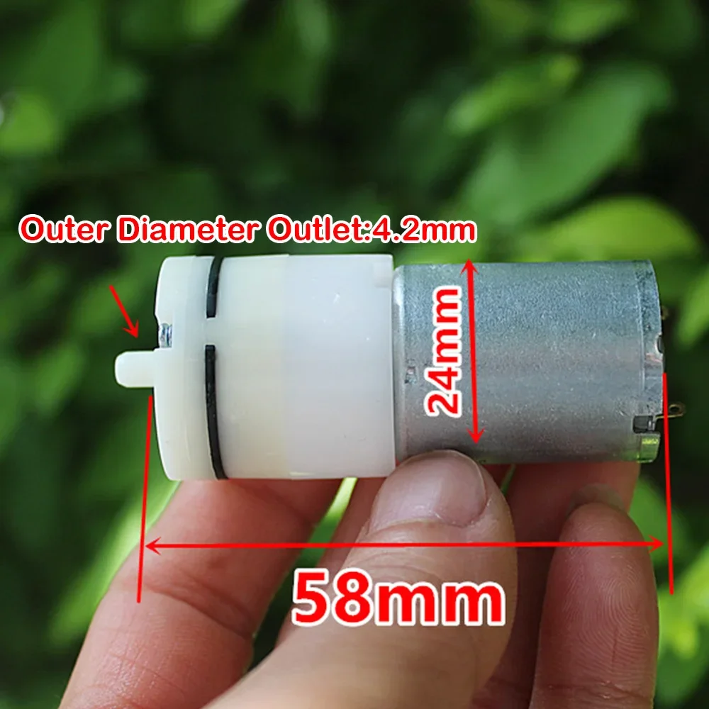 4W Mini 370 Motor Air Pump DC 3V 3.7V Electric Booster Pump Motor Carbon Brush 120kpa for Aquarium Fish Tank Oxygen Pump