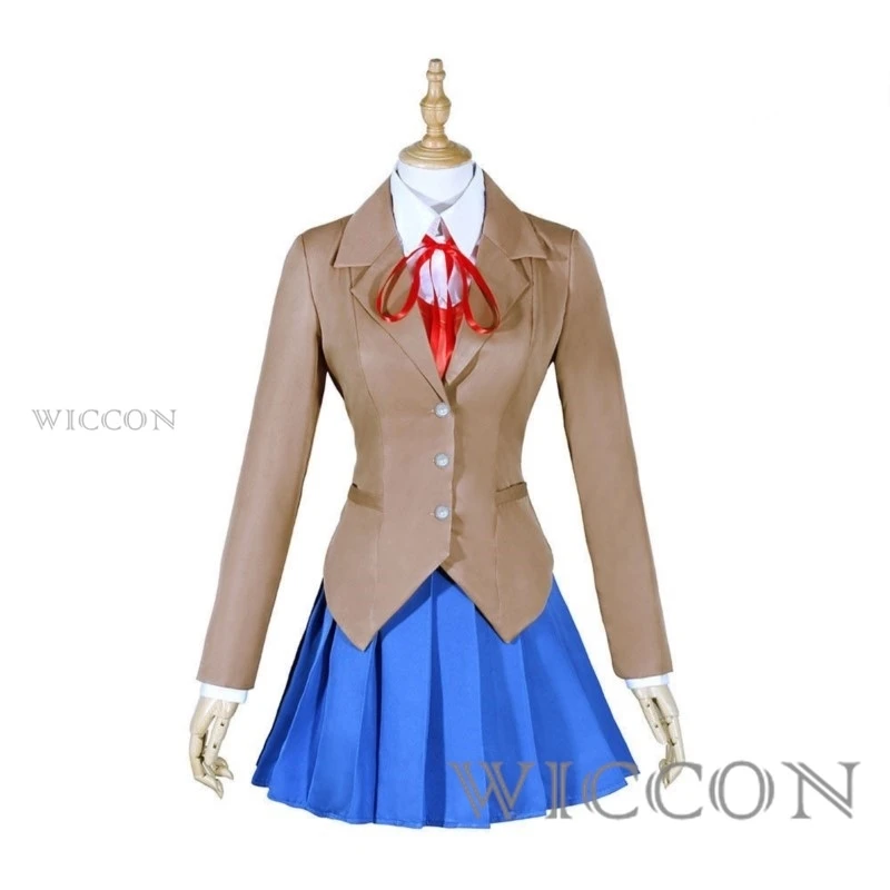 Game Doki Doki Literature Club Cosplay Yuri Costume Cosplay Yandere Cosplay Costume Wig Set School Uniform Girl Women Costumes