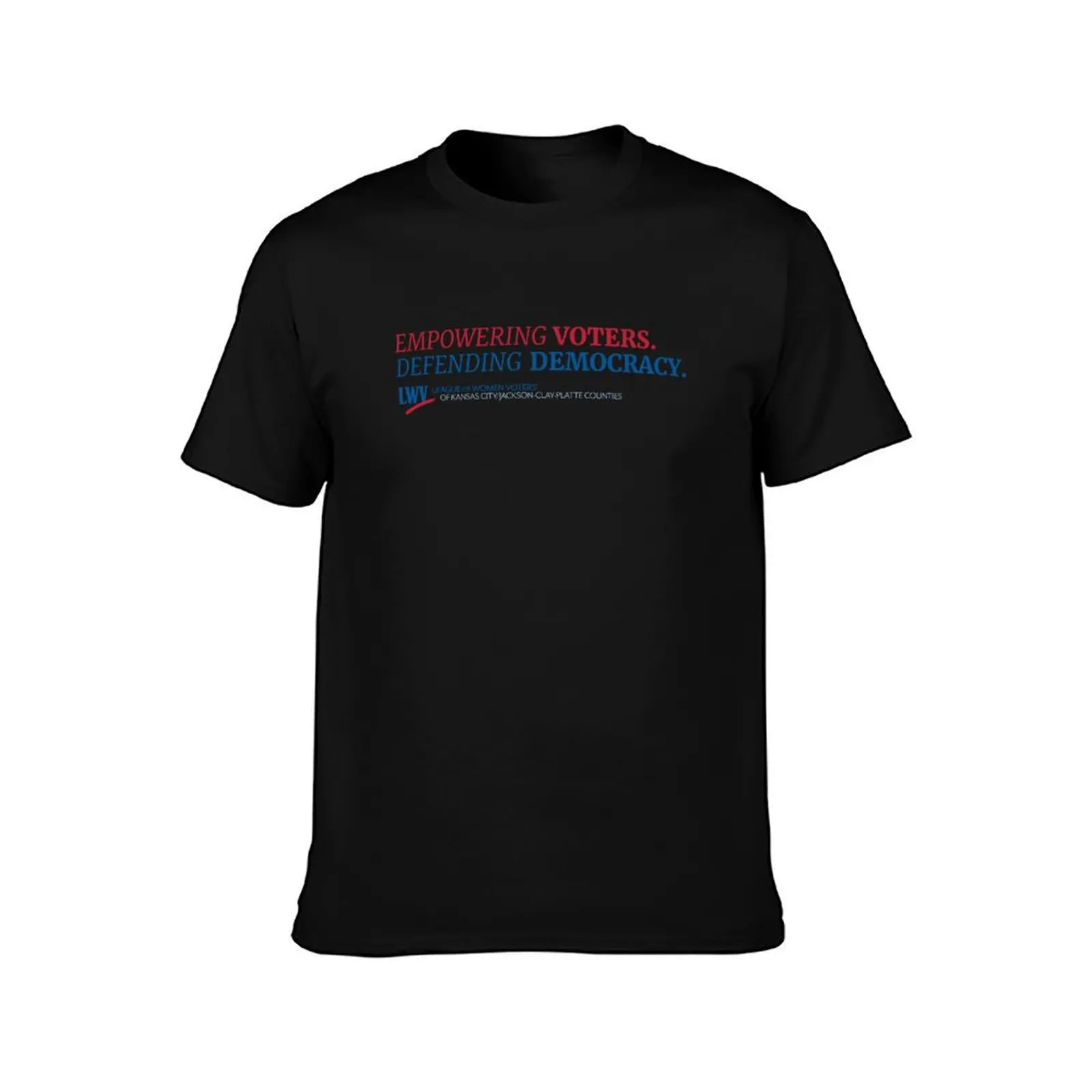 Empowering Voters. Defending Democracy. (red, white, blue) T-Shirt Casual Fashion Short Sleeve Cotton T-Shirt