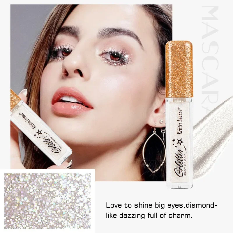 Silver Diamond Glitter Mascara Fast Dry Eyelashes Curls Extension Make-Up Waterproof Long-lasting Lengthens Eye Lash Mascara