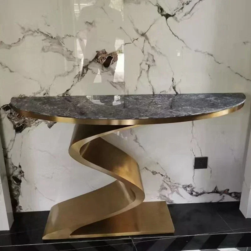 

Консоль с сапфиром, длинный узкий стол, настенный узкий стол для прихожей, коридор отеля, длинный узкий стол