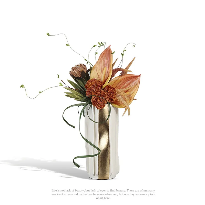 

Современные простые креативные вазы для цветов, имитирующие сухоцветы, гидропонные керамические вазы, декоративные украшения для дома и веранды.