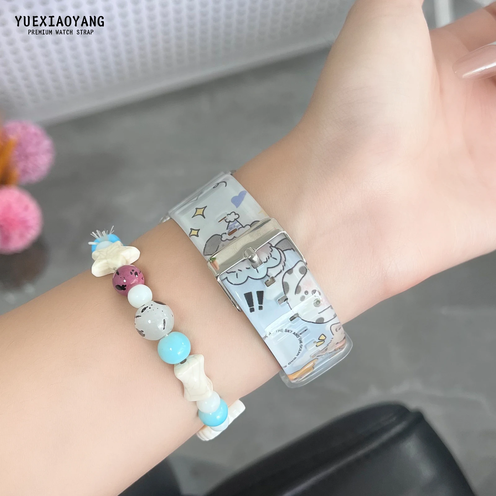 Correa con estampado de gato de dibujos animados para Apple Watch 10, 9, 8, pulsera reemplazable para iWatch de 46mm, 42mm, 41mm y 40mm