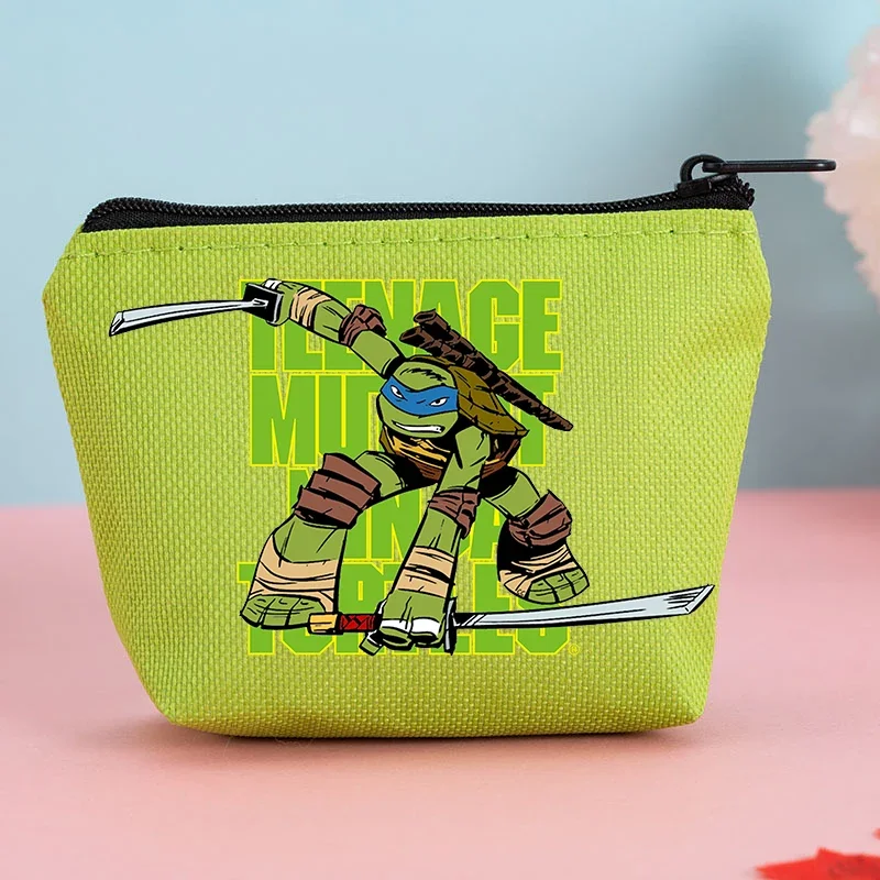 Teenage Mutant Ninja Turtles Coin Purse Anime Cartoon Portable Short Wallet Canvas Key Id Card Storage Bag Kids Birthday Gifts