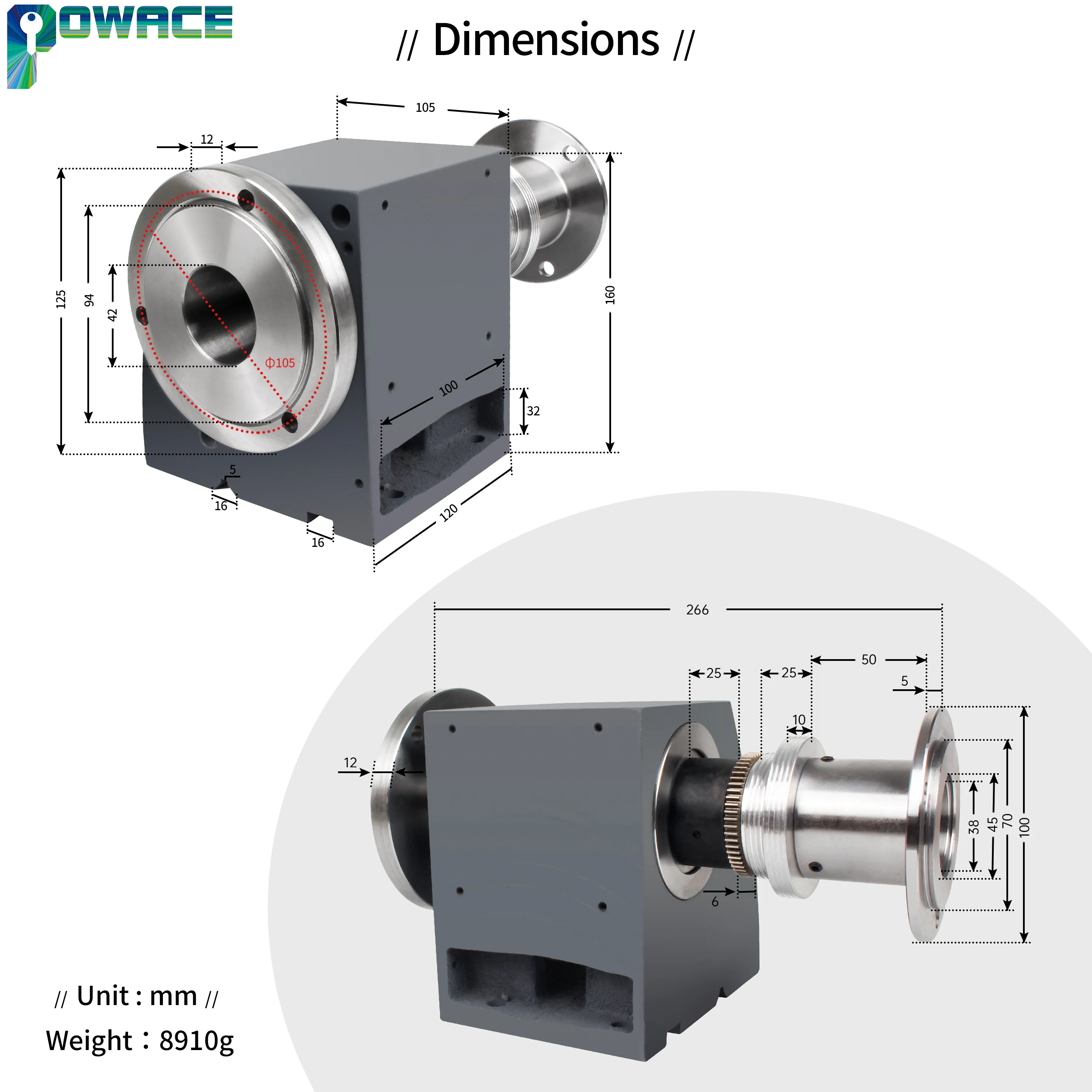 125 مللي متر صندوق المغزل الجمعية مزدوجة نهاية رمح ل WM 210 فولت CD-210 فولت MX-210 فولت من خلال ثقب 38 مللي متر مخرطة مجموعة غراب الرأس #5