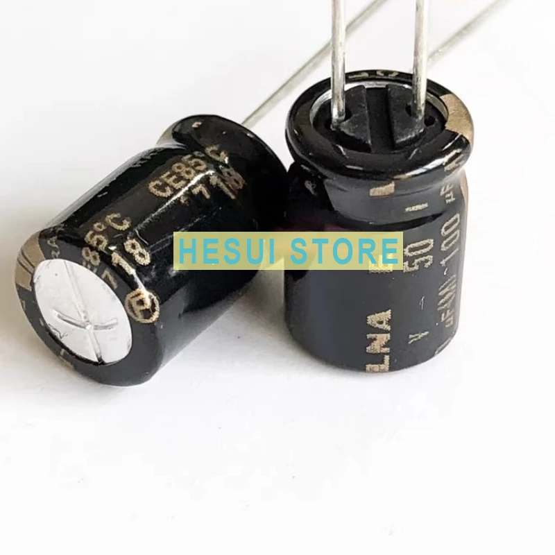 10Pcs Audio Fever Capacitor 50V100UF 8X11.5 RA3 Black Gold 100UF50V