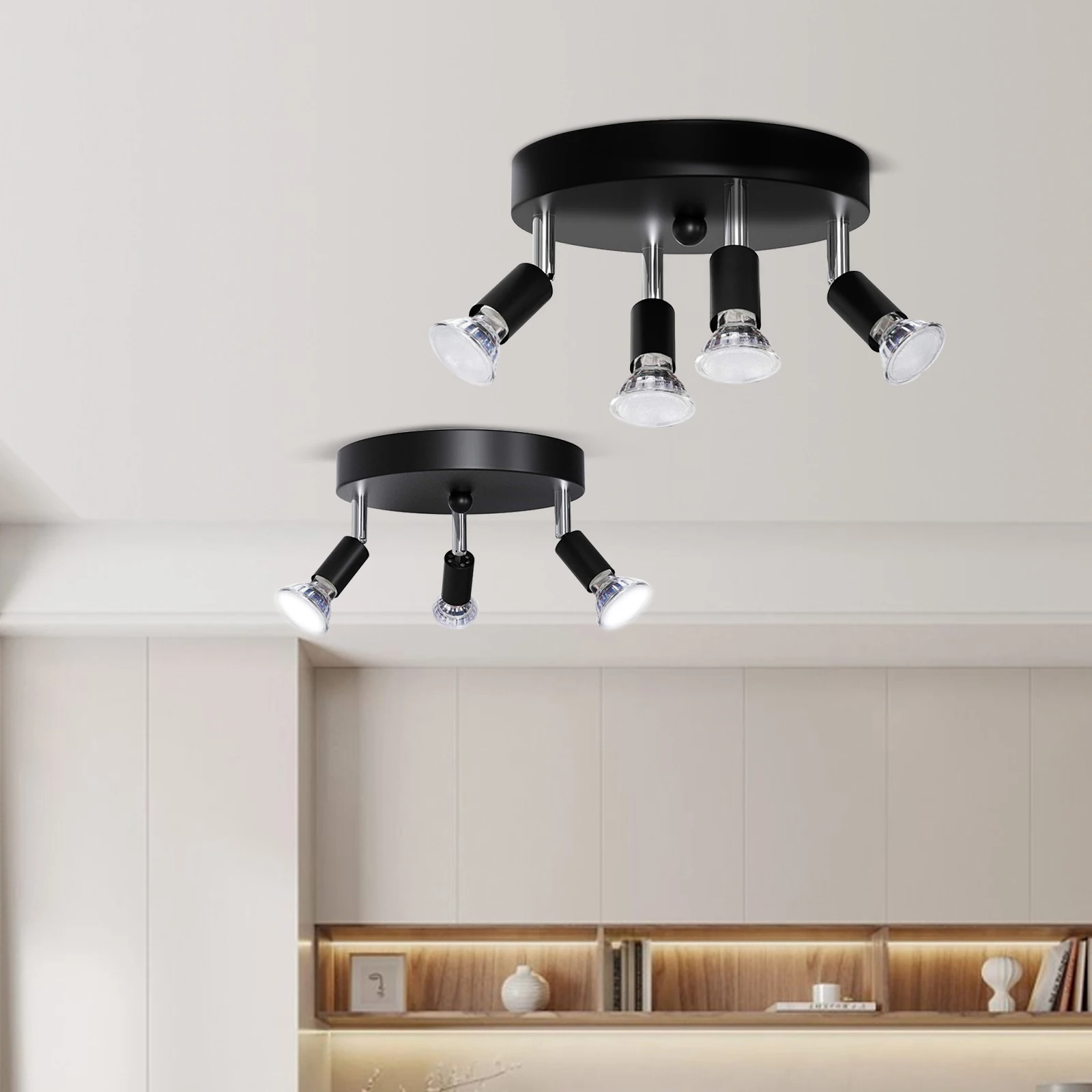 Imagem -02 - Rotatable Way Ceiling Light Gu10 Base Spotlight Moderno Amplo Sala de Luz Luzes de Cozinha Lâmpadas do Quarto ac 100220v