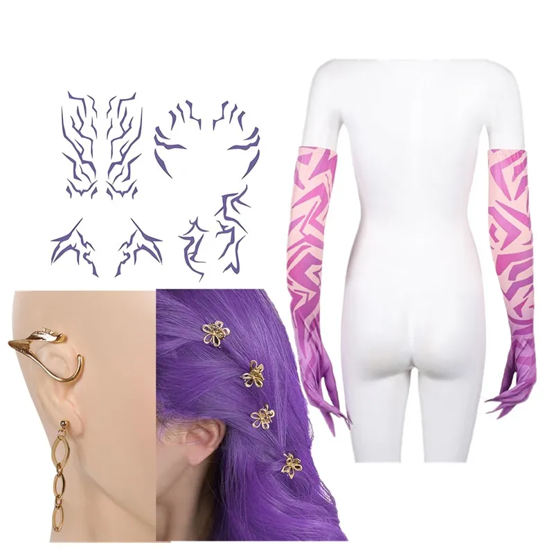 

Охотники для девочек, повязка на голову, серьги, татуировки, наклейки, фантазийные перчатки, повязка для волос, заколки для волос, карнавальный костюм на Хэллоуин, аксессуары, подарки