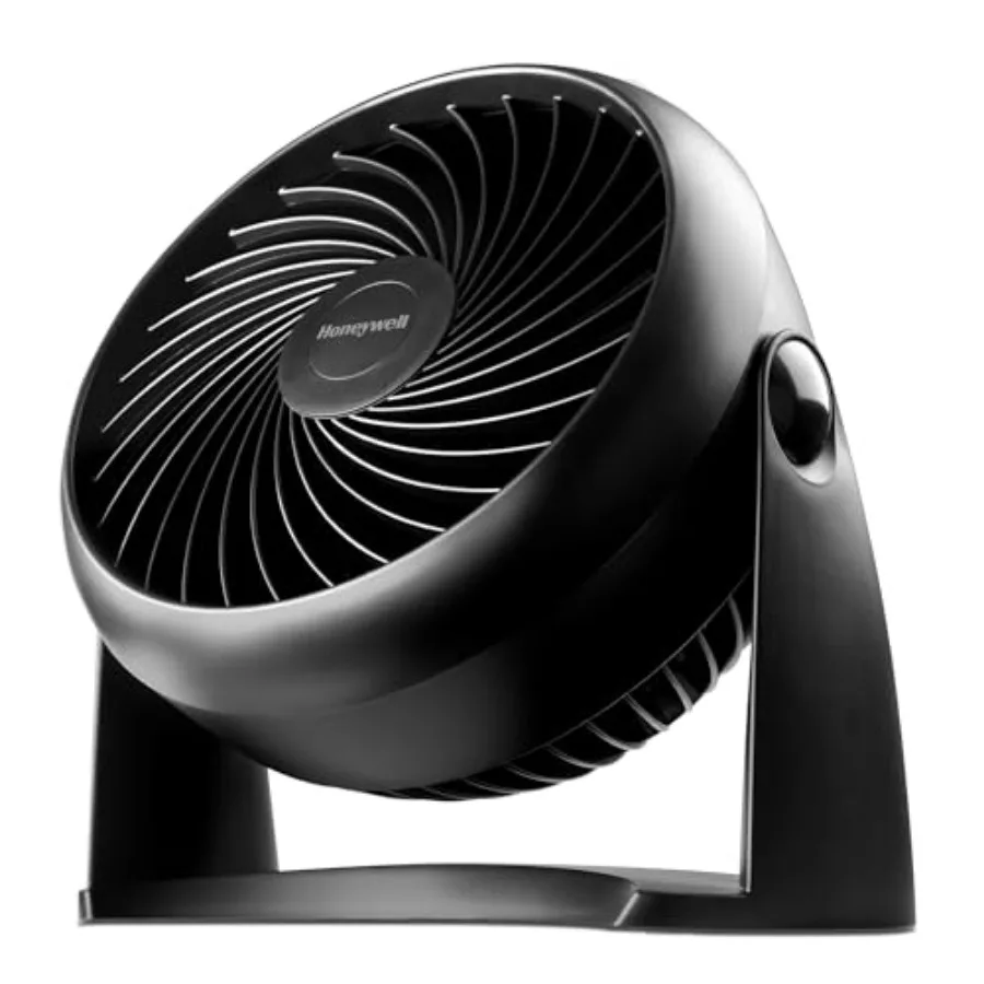 

TurboForce Air Circulator, Small Tabletop Fan, Quiet Personal Fan for Home or Office, 3 Speeds, 90 Degree Pivoting Head, Black,