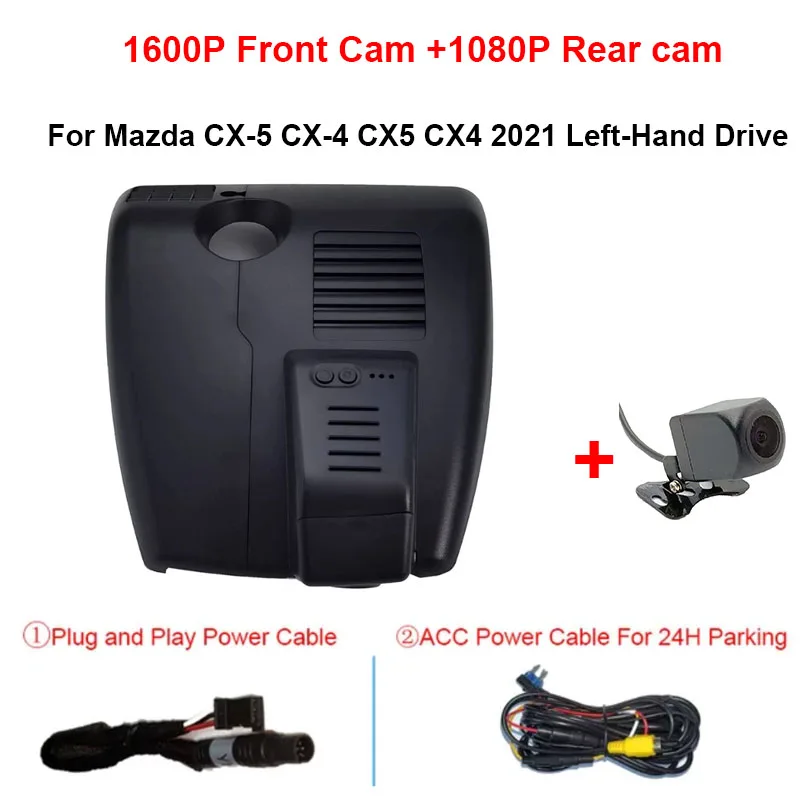4K Voor- en Achteruitrijcamera Wifi Dash Cam Voor Mazda CX-5 CX-4 CX5 CX4 2017-2023 Linksgestuurde, Plug En Play Auto DVR APP Controle