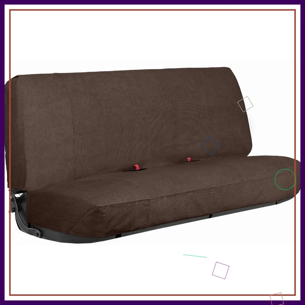

Universal Bench Seat Cover for Full-Size Pickup Trucks - Durable Corduroy Fabric with Front Pockets