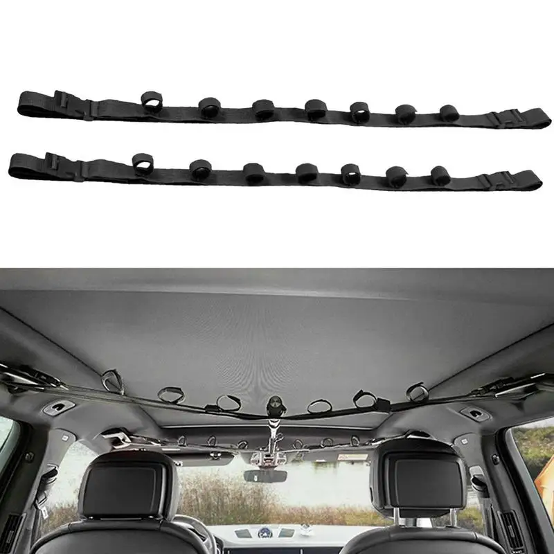 2PCS Outdoor Fishing Car Rod Storage Rack Convenient Car Fishing Rod Saver Vehicle Rod Carrier Band Rod Holder for Fishing Pole