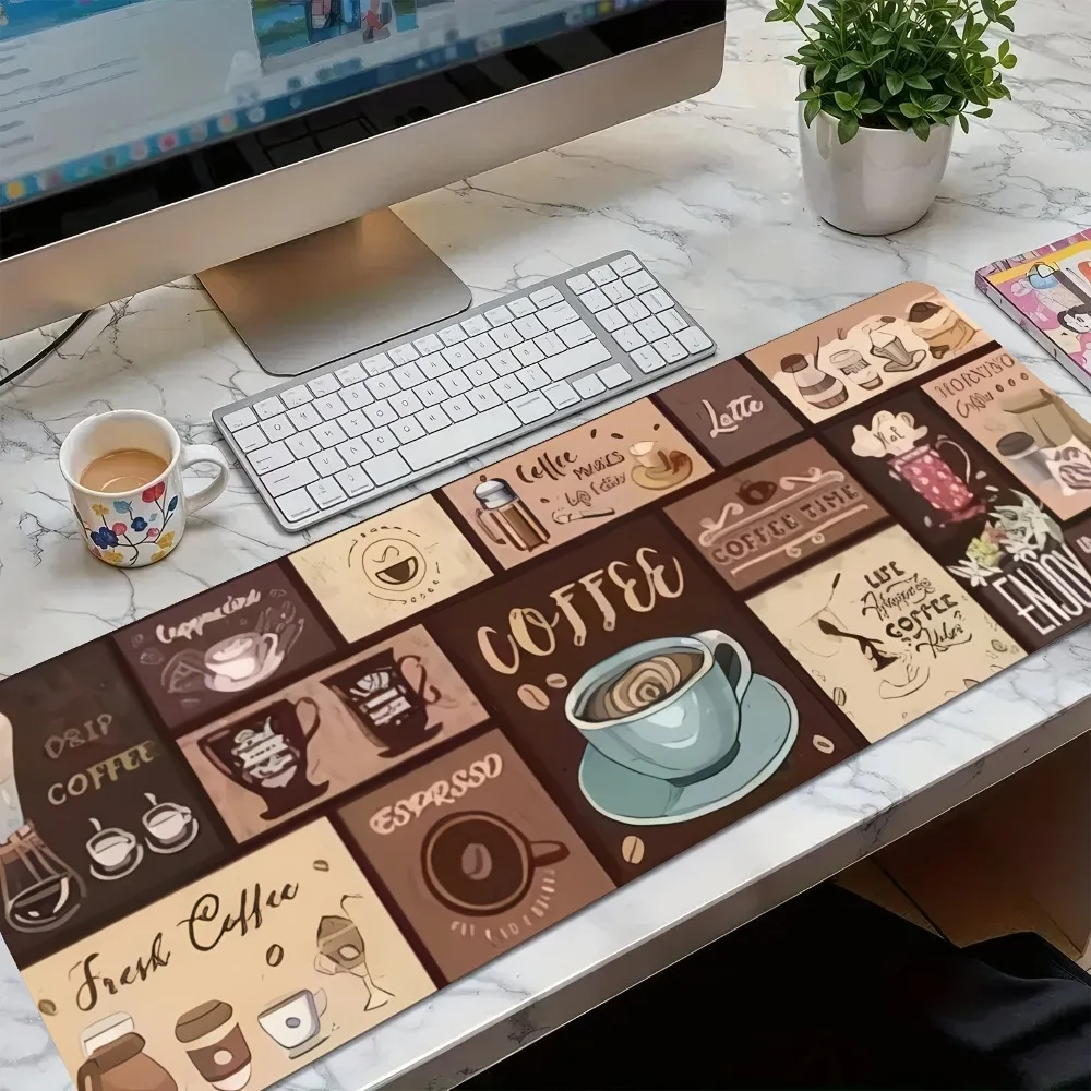 Coffee-themed collage design mouse pads gaming computer desk accessories dinosaurios alfombrilla de mouse alfombrilla gaming