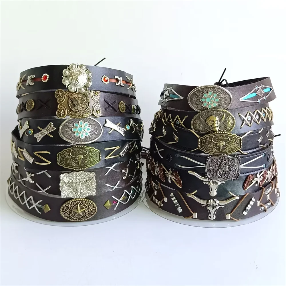 50 Pieces Hat Bull Head Accessories Fedora Western Cowboy Hat Accessories Belt Buckle Outdoor Decoration Fashion