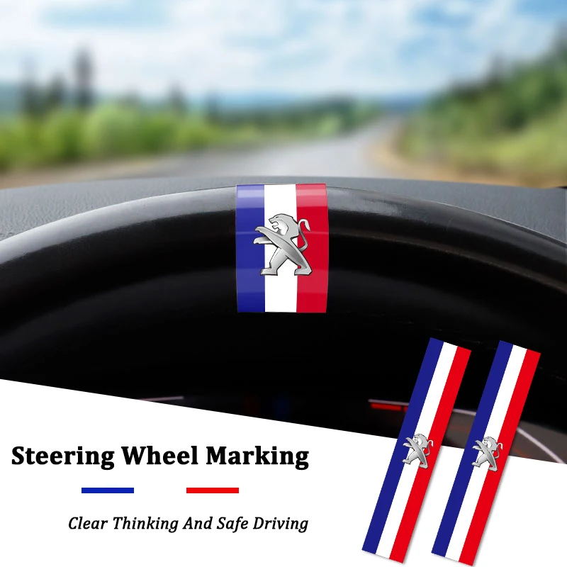 Decorative Sticker For Centering The Car Steering Wheel For Peugeot 208 3008 206 308 307 207 407 508 2008 5008 301 406 408 607